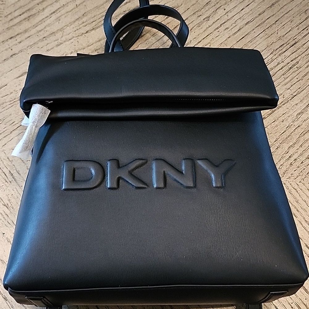 DKNY Black Embossed Logo Crossbody Bag